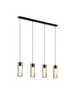 Wood pendant light brown, Elroy