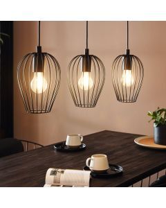 Black industrial pendant light metal, Kitana