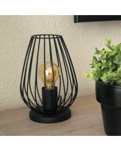 Black modern table lamp metal, Kitana, with switch