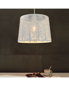 White rustic pendant light steel, Nika