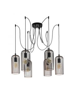 Black industrial pendant light steel, Silje