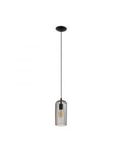Black industrial pendant light steel, Silje