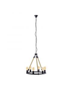 Black retro pendant light metal, Admir