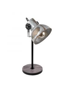 Wood table lamp brown, Angelina, with switch