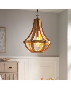 Wood pendant light brown, Adriano