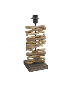 Wood table lamp brown, Agneta, with switch