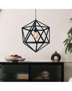 Black industrial pendant light metal, Agnita