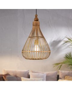 Rustic pendant light wood, Firenze