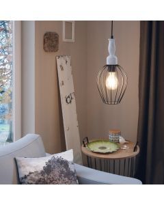 Black retro pendant light metal, Aileen