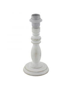 Wood table lamp without shade white, Akin, with switch