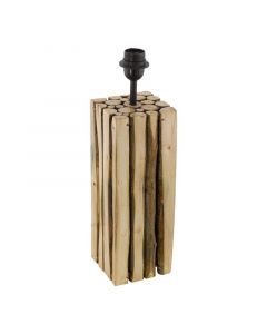 Wood table lamp without shade brown, Kick, with switch