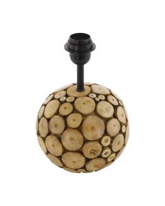 Wood table lamp without shade brown, Kick, with switch