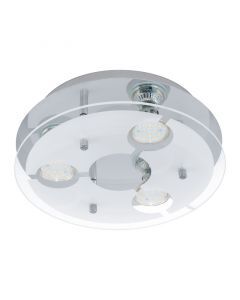 Chrome modern flush ceiling light stainless steel, Annelinde