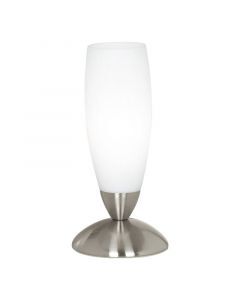 Nickel modern table lamp glass, Enland, with switch
