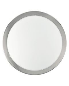 Nickel flush ceiling light glass, Agena