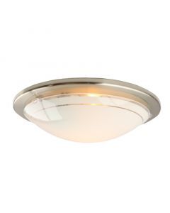 Nickel flush ceiling light glass, Agena