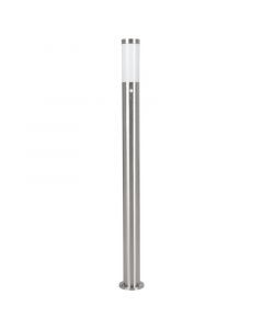 Silver outdoor floor lamp with dusk to dawn sensor plastic, Carlein, IP44