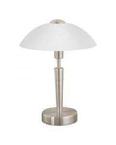 Nickel classic table lamp glass, Miam, with touch dimmer