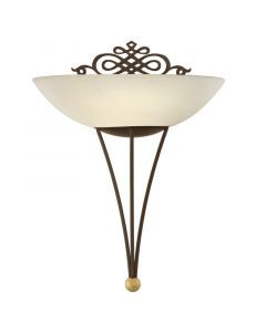 Brown rustic wall light glass, Denia