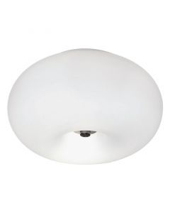 Nickel design flush ceiling light glass, Skyler