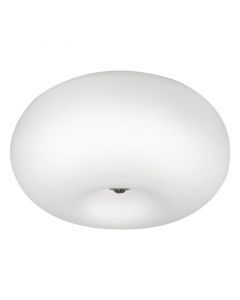 Nickel design flush ceiling light glass, Skyler