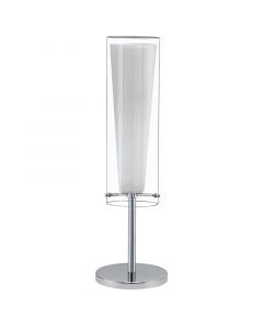 Chrome design table lamp glass, Barceno, with switch
