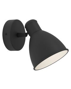 Black bathroom wall light steel, Priscilla, IP44