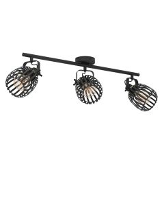 Black industrial ceiling spotlight steel, Giovanni