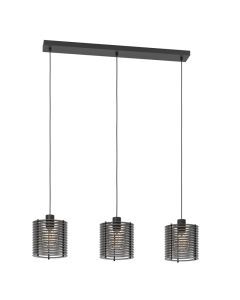 Black industrial pendant light wood, Randy