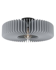 Grey modern flush ceiling light wood, Muna