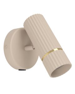 Beige modern wall light steel, Vahid, with switch