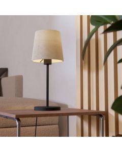 Black modern table lamp fabric, Siham, with switch