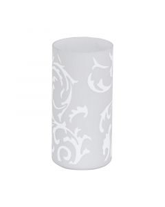 White design table lamp glass, Basken, with switch