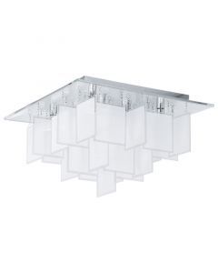 Chrome design flush ceiling light glass, Sil