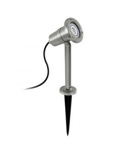 Silver garden spike light stainless steel, Judy, IP54, with switch