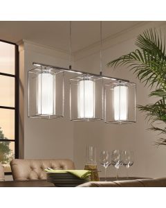 Chrome industrial pendant light glass, Aprica