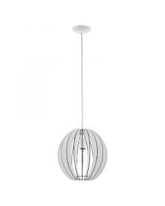 White rustic pendant light wood, Bergama