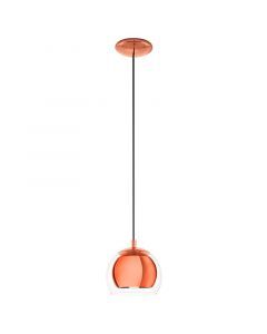 Copper design pendant light glass, Iroma