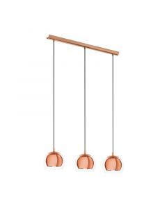 Copper design pendant light glass, Iroma