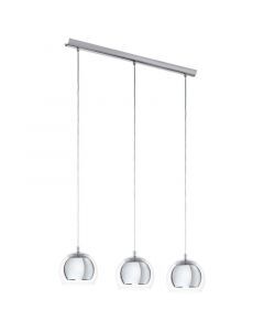 Chrome design pendant light glass, Iroma