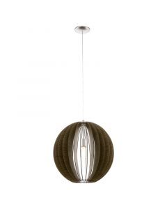 Brown rustic pendant light wood, Bergama