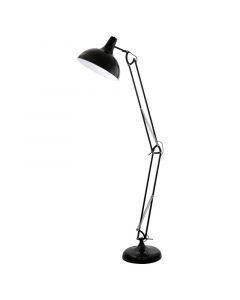 Black industrial floor lamp metal, Josha, with switch