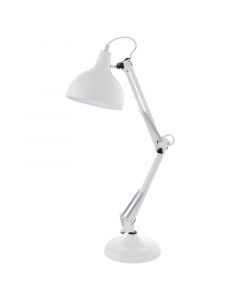 White industrial desk lamp metal, Josha, with switch