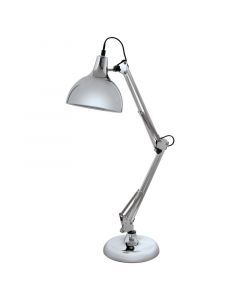 Chrome industrial desk lamp metal, Josha, with switch