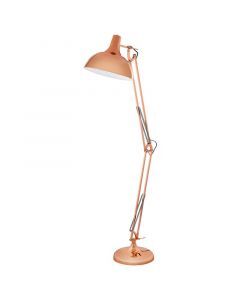 Copper industrial floor lamp metal, Josha, with switch