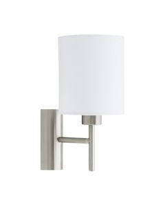 White modern wall light fabric, Abano, with switch