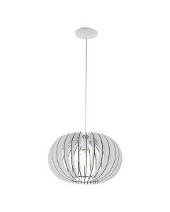 White rustic pendant light wood, Kiran