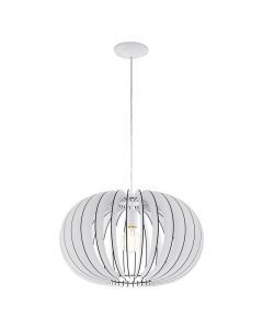 White rustic pendant light wood, Kiran