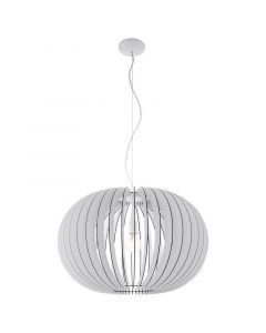 White rustic pendant light wood, Kiran