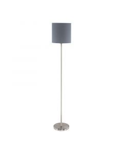 Grey modern floor lamp fabric, Abano, with switch